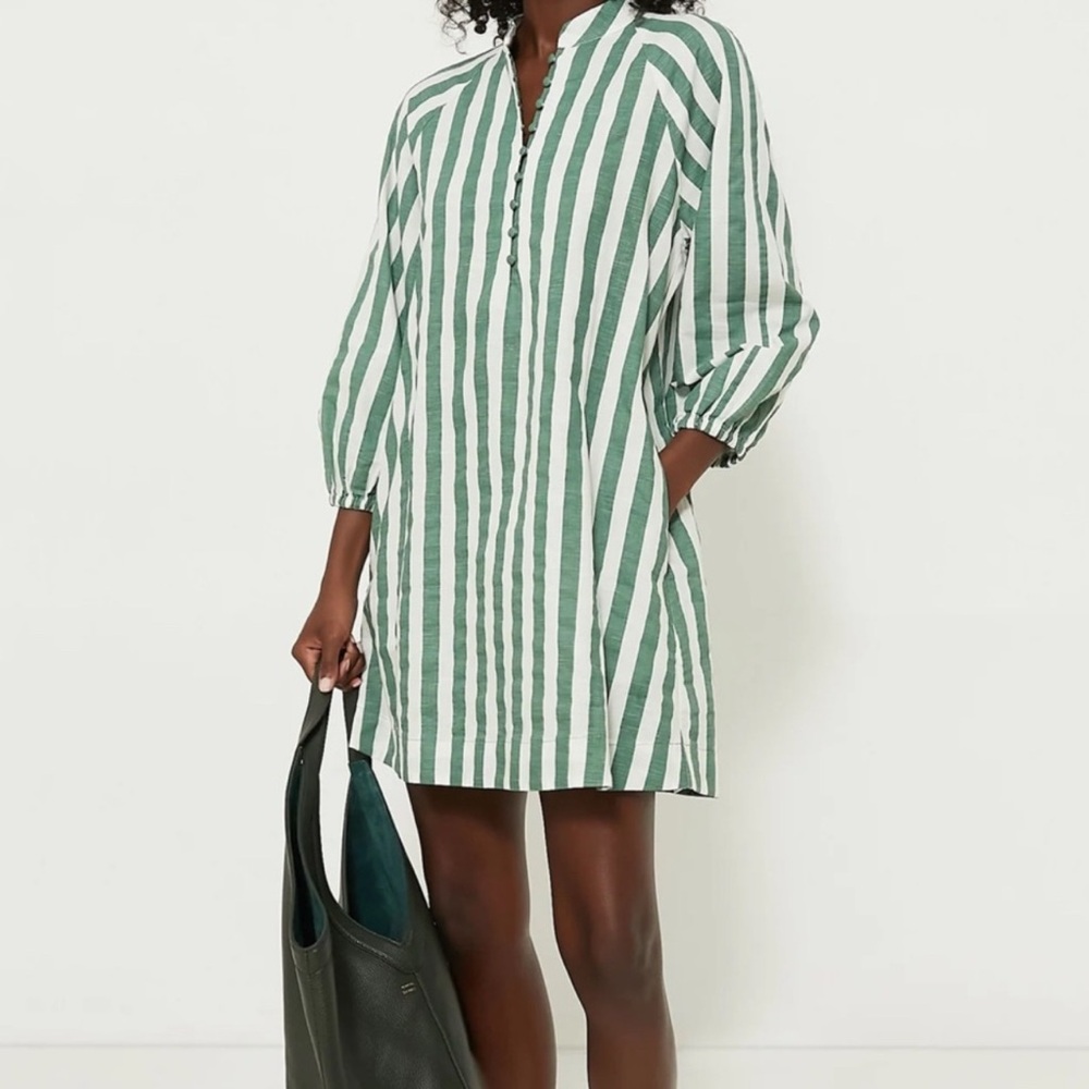 Tuckernuck Pomander Place Green Stripe Maryse Mini Caftan